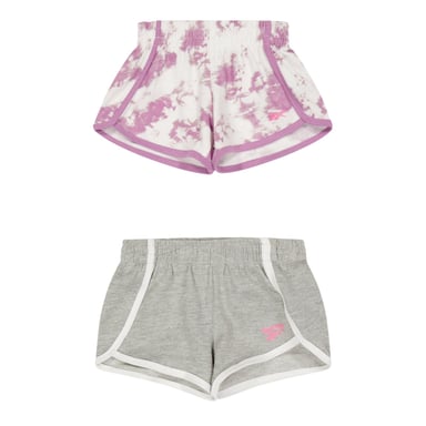 Reebok Baby Girls Jersey Tie Dye Shorts (Pack of 2) (Orchid)