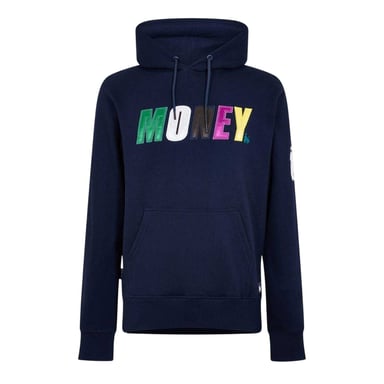 Money Mens Satin Long-Sleeved Hoodie (Navy)