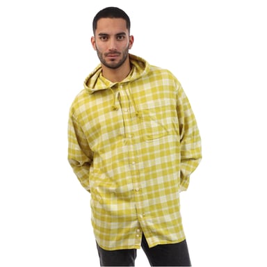 Diesel Unisex Adult Plaid Hooded Regular Long-Sleeved Shirt (Yellow)