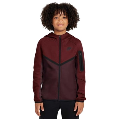 Nike Childrens/Kids Tech Fleece Full Zip Hoodie (Burgundy)