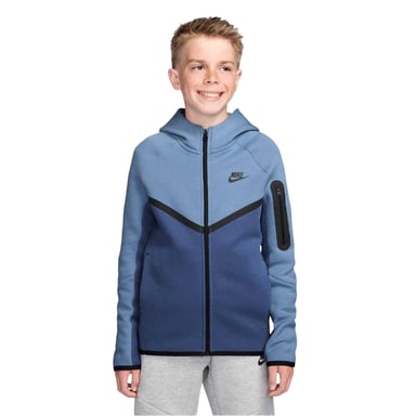 Nike Childrens/Kids Tech Fleece Full Zip Hoodie (Blue)
