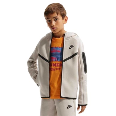 Nike Childrens/Kids Tech Fleece Full Zip Hoodie (Cream)