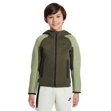 Nike Childrens/Kids Tech Fleece Full Zip Hoodie (Army Khaki)