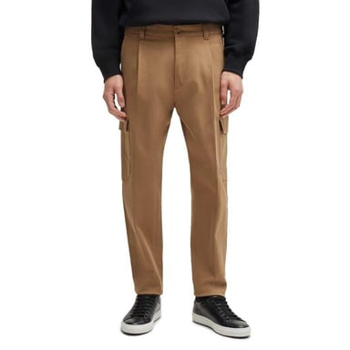 Boss Mens C-Perin Cargo Tapered Combat Trousers (Beige)
