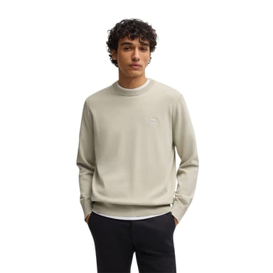 Boss Mens Kanovano Crew Neck Jumper (Light Beige)