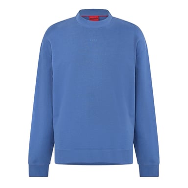 Hugo Mens Tonal Logo Cotton Jersey Relaxed Fit Casual Sweatshirt (Medium Blue)