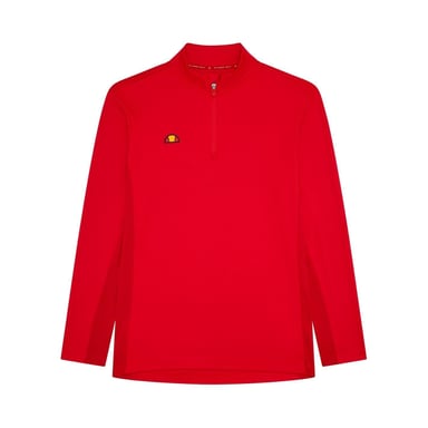 Ellesse Mens Zip Neck Long-Sleeved Golf Sweatshirt (Red)