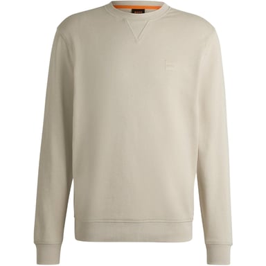 Boss Mens Westart Premium Cotton Crew Neck Sweatshirt (Light Beige)