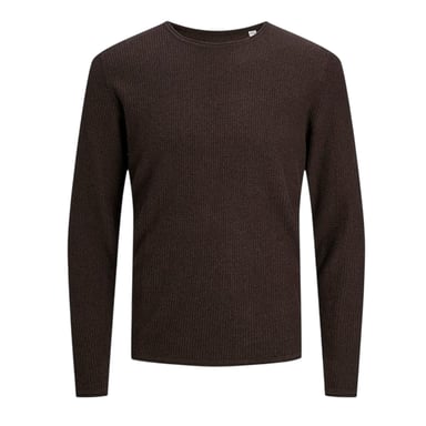 Jack And Jones Mens Knitted Crew Neck Regular Sweatshirt (Brown)