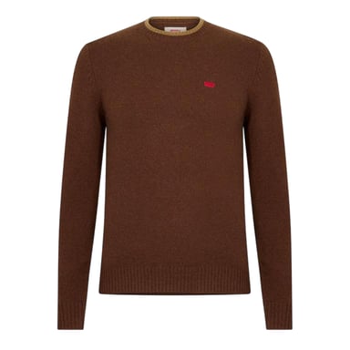 Levis Mens Batwing Logo Crew Neck Jumper (Brown)