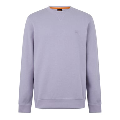 Boss Mens Westart Premium Cotton Crew Neck Sweatshirt (Purple)