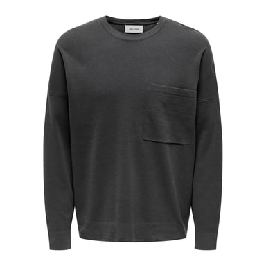 Only Mens Crew Neck Relaxed Fit Sweatshirt (Magnet)