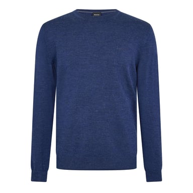 Boss Mens Crew Neck Regular Long-Sleeved Sweatshirt (Medium Blue)