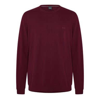 Boss Mens Crew Neck Regular Long-Sleeved Sweatshirt (Dark Red)