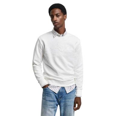 Gant Mens Tonal Logo Regular Sweatshirt (Cream)