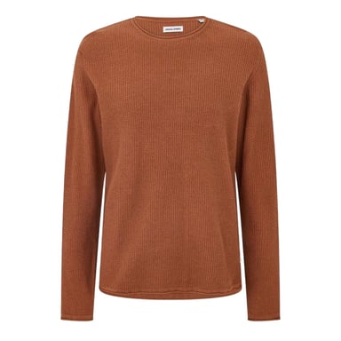 Jack And Jones Mens Knitted Crew Neck Regular Sweatshirt (Mocha Bisque)