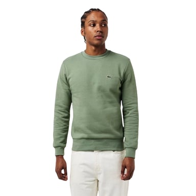 Lacoste Mens Embroidered Logo Fleece Crew Neck Sweatshirt (Thyme Green)
