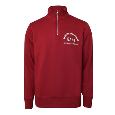 Gant Mens Graphic Half Zip Regular Sweatshirt (Red)