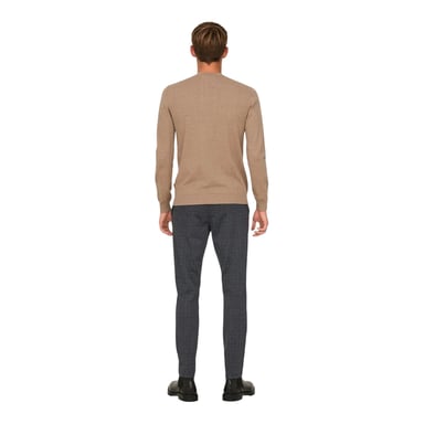 Only Mens Plaid Slim Chinos (Grey)