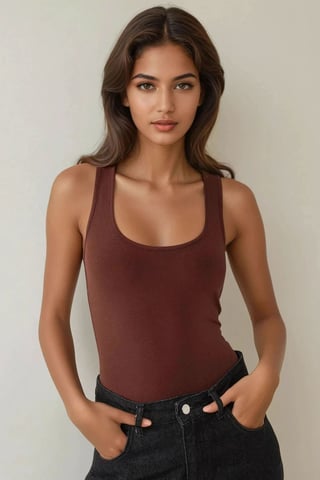Scoop Neck Ärm-Lös Slim Knit Linne