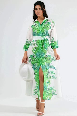 Floral Belted Midi Dress