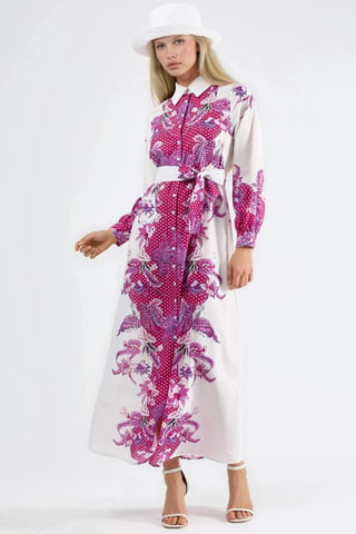 Floral Belted Midi Dress