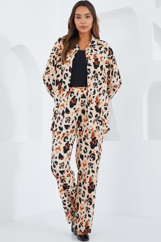 Textured Long Sleeve Knit Shirt & Pants Knitted Co-ord Set