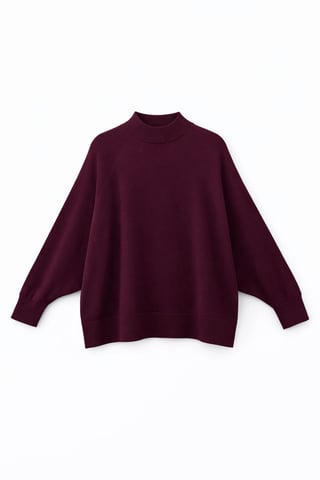 Oversized Ribbed Half Turtleneck Sweater
