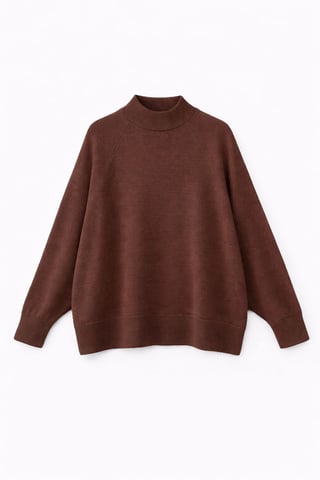 Oversized Ribbed Half Turtleneck Sweater