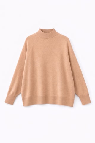Oversized Ribbed Half Turtleneck Sweater