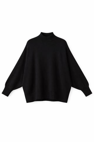 Oversized Ribbed Half Turtleneck Sweater