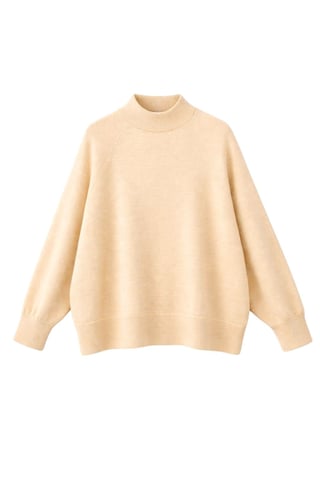 Oversized Ribbed Half Turtleneck Sweater