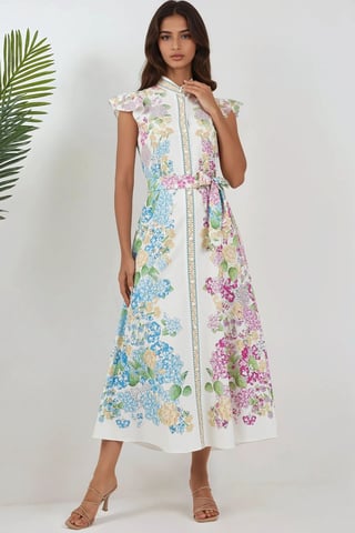 Floral Tippet Maxi Dress