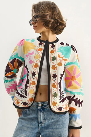 Patterned Short Jacket