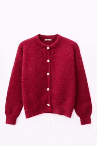 Oversized Jacquard Button Cardigan