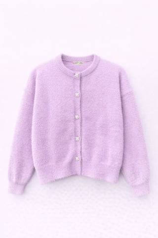 Oversized Jacquard Button Cardigan