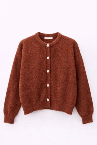 Oversized Jacquard Button Cardigan
