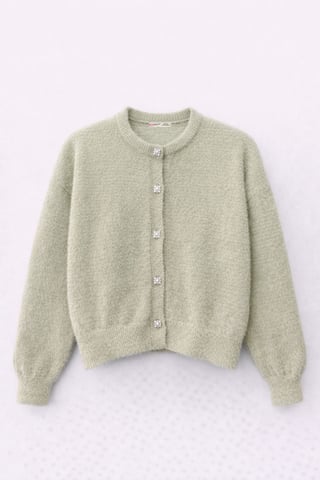 Oversized Jacquard Button Cardigan
