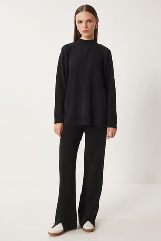 Rib Detailed Knitted Two-Piece Set