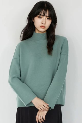 Oversized Half Turtleneck Knit Sweater
