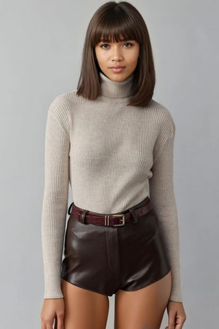 Fitted Textured Turtleneck Sweater