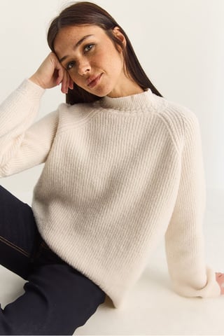 Oversized Crew Neck Knit Sweater