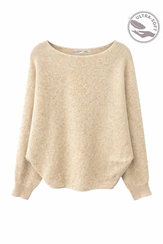 Oversized Boat Neck Ribbed Knit Sweater