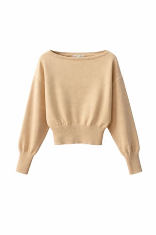 Ribbed Boat Neck Sweater