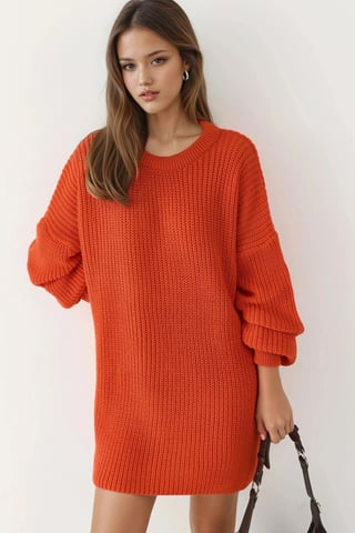 Oversized Long Fit Knit Sweater