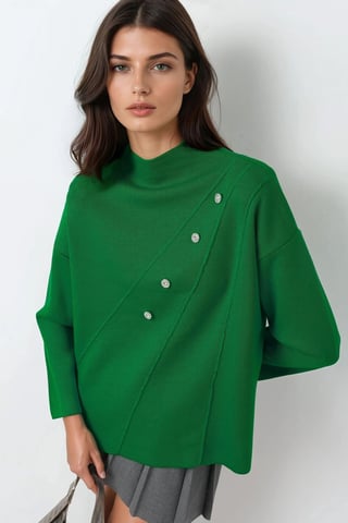 Button Detailed Knit Sweater