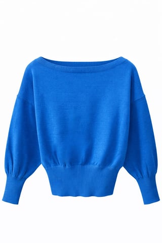 Ribbed Boat Neck Sweater