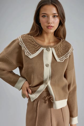 Button-Up Baby Collar Knit Sweater