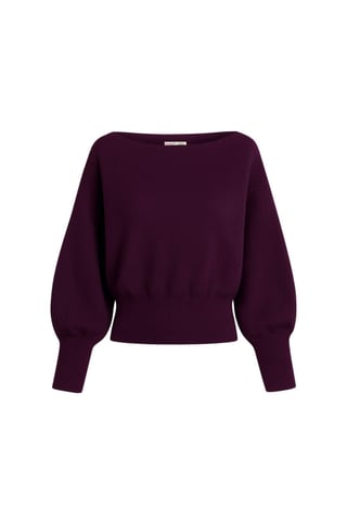 Ribbed Boat Neck Sweater