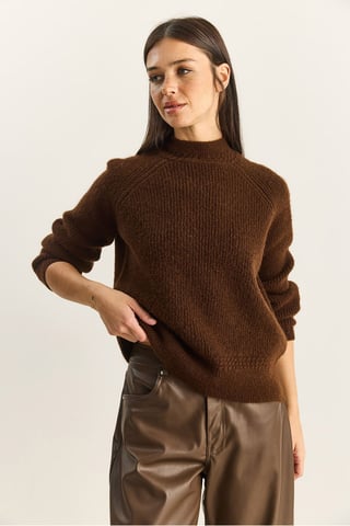 Oversized Crew Neck Knit Sweater